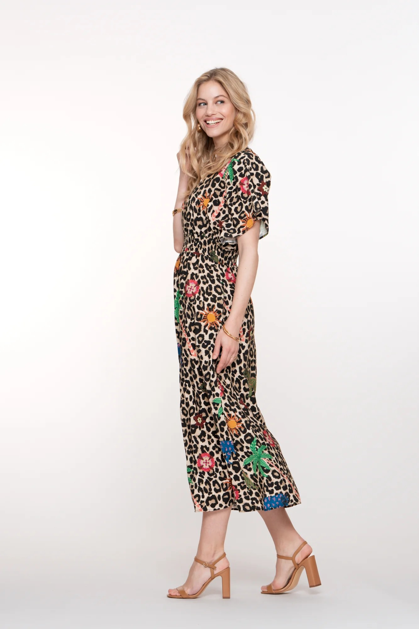Maxi-Kleid mit Leo-Muster von GEISHA