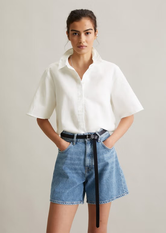 Kurzarm-Bluse relaxed mit Falten-Details im Rücken von MARC O'POLO DENIM