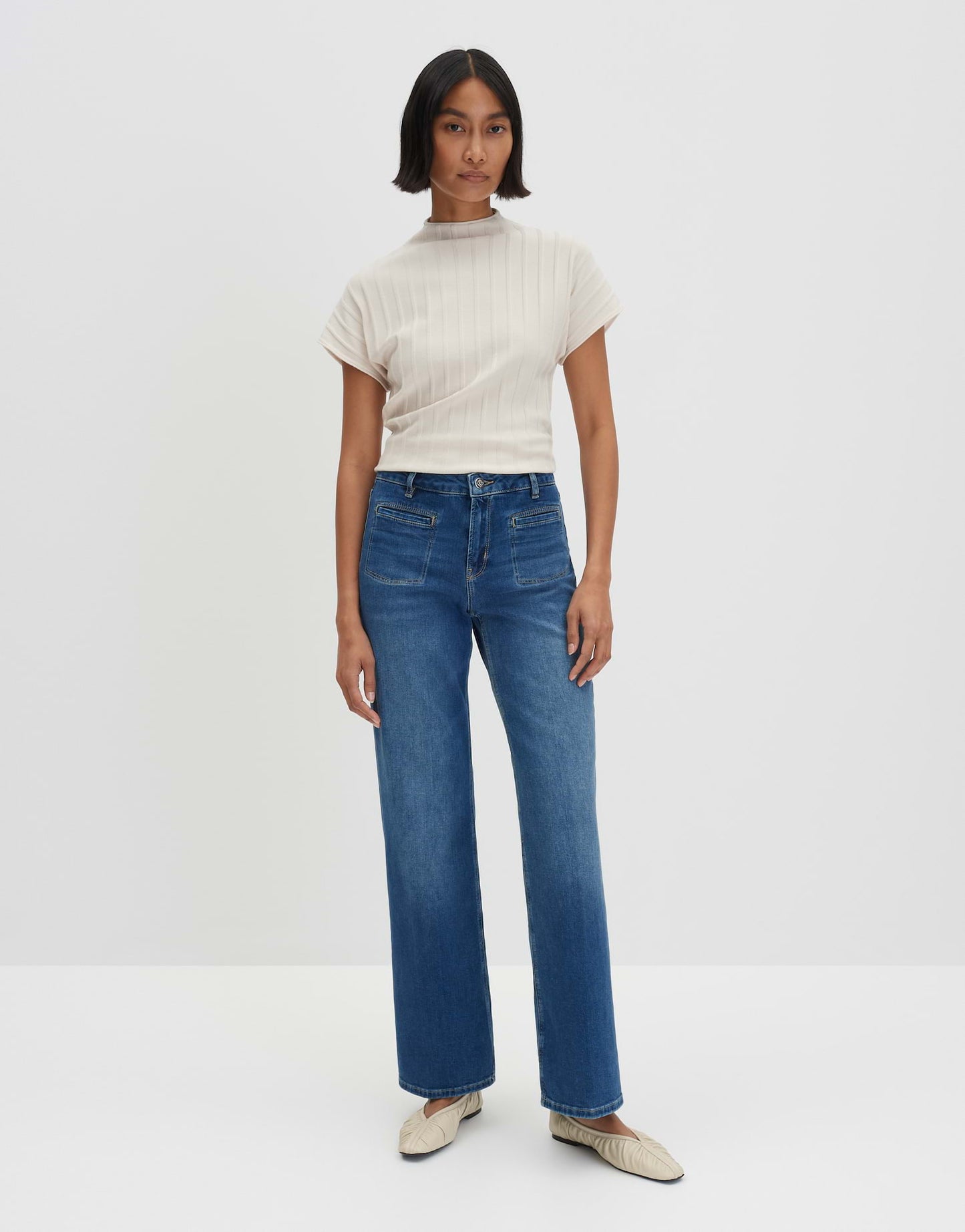 CARIE FRENCH Flared Jeans aus BCI Cotton Mix Mid Rise von SOMEDAY