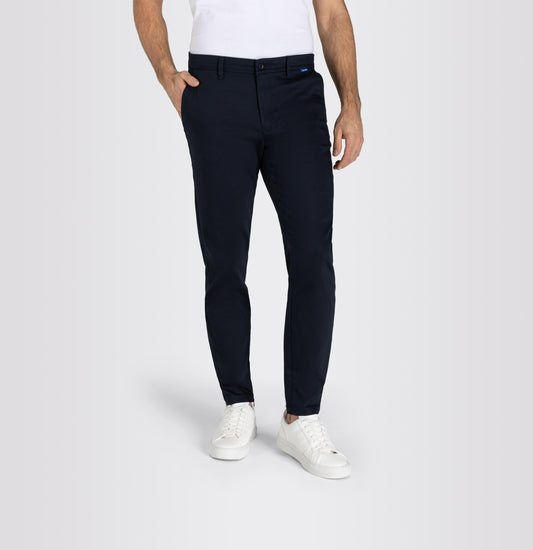 SALE - Konische Satin-Chino "Griffin" mit Reißverschluss am Saum.von MAC
