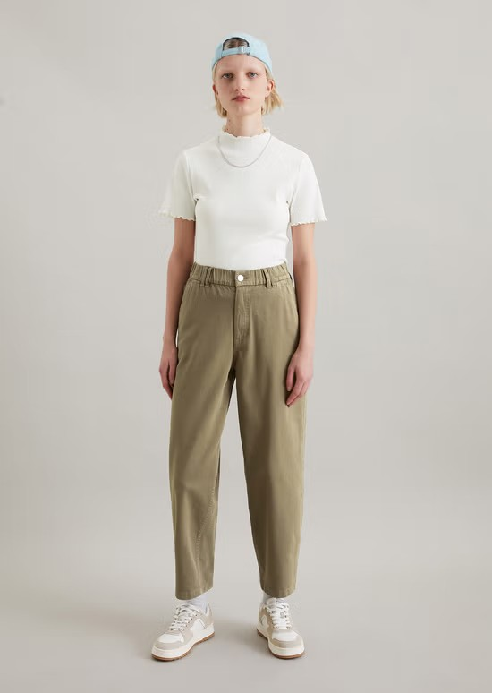 Barrel Pants cropped aus Organic Cotton Lyocell Stretch Twill von MARC O'POLO DENIM