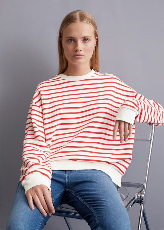 Streifen-Sweatshirt oversize aus reinem Organic Cotton von MARC'O POLO DENIM