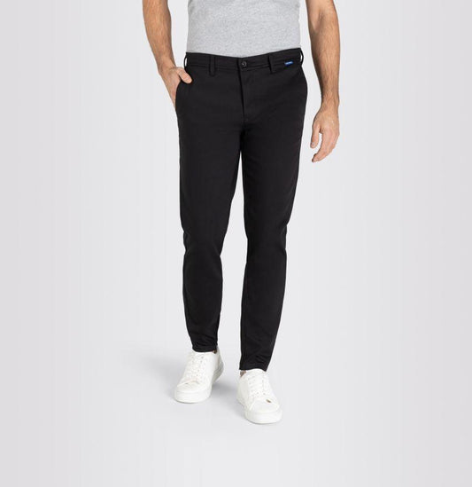 SALE - Konische Satin-Chino "Griffin" mit Reißverschluss am Saum.von MAC