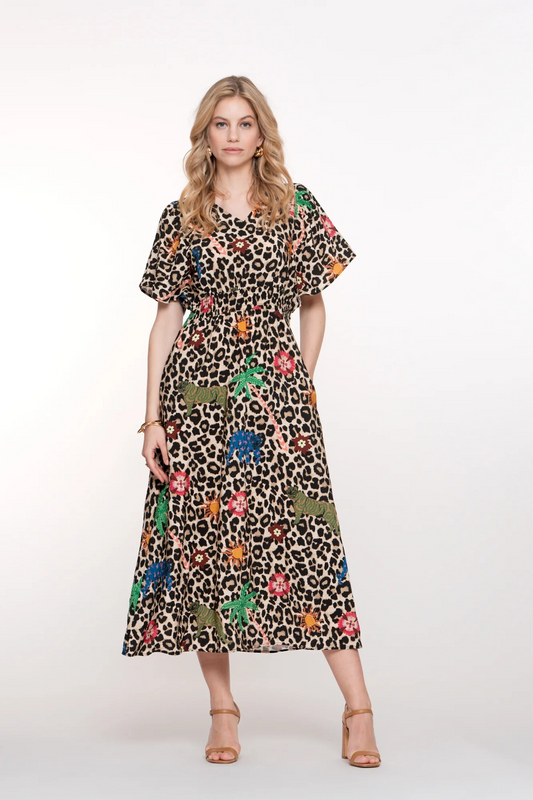 Maxi-Kleid mit Leo-Muster von GEISHA