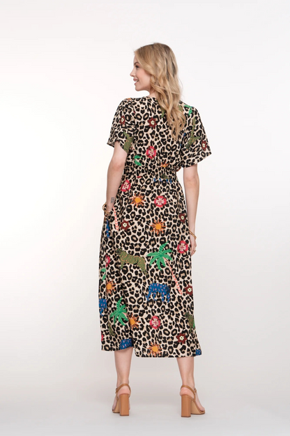Maxi-Kleid mit Leo-Muster von GEISHA