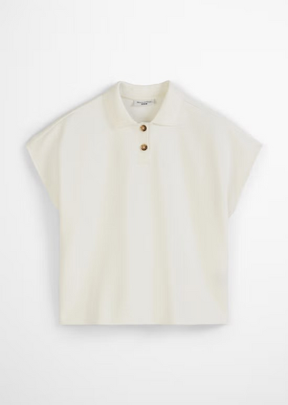 Ärmelloses Poloshirt wide aus Organic Cotton von MARC'O POLO DENIM