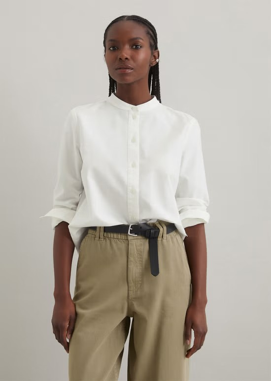 Bluse mit Falten-Detail regular aus reiner Bio-Baumwolle von MARC O'POLO DENIM
