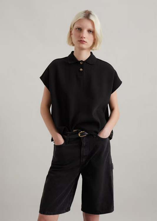 Ärmelloses Poloshirt wide aus Organic Cotton von MARC'O POLO DENIM