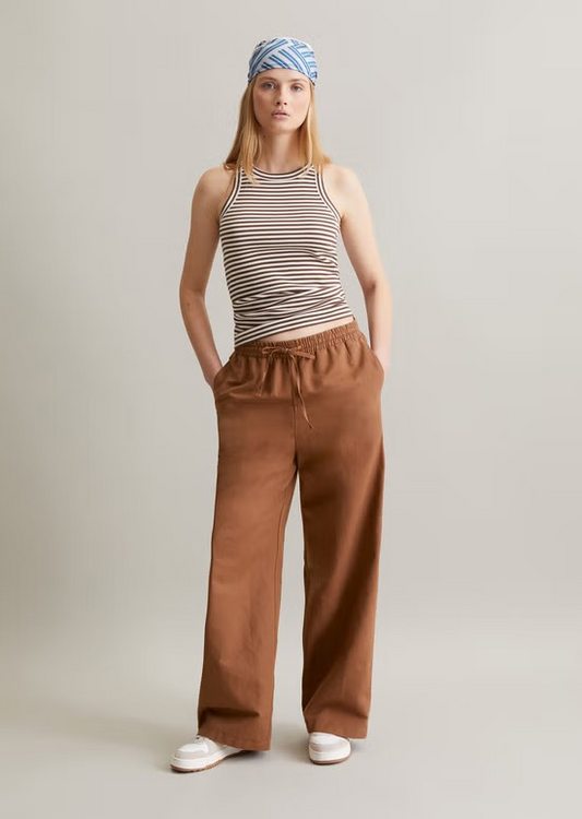 Schlupfhose relaxed aus Baumwolle-Leinen-Mix von MARC O'POLO DENIM