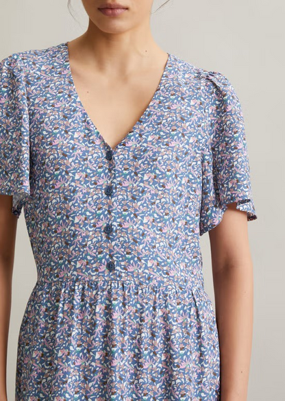 Blümchenkleid regular aus bedrucktem Viskose-Crêpe von MARC O'POLO DENIM