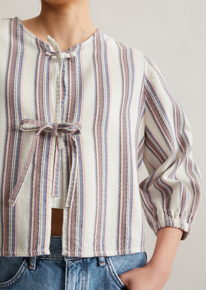 Gestreifte Blusenjacke relaxed aus reinem Organic Cotton von MARC O'POLO DENIM