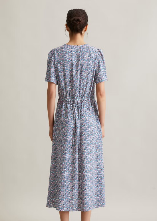 Blümchenkleid regular aus bedrucktem Viskose-Crêpe von MARC O'POLO DENIM