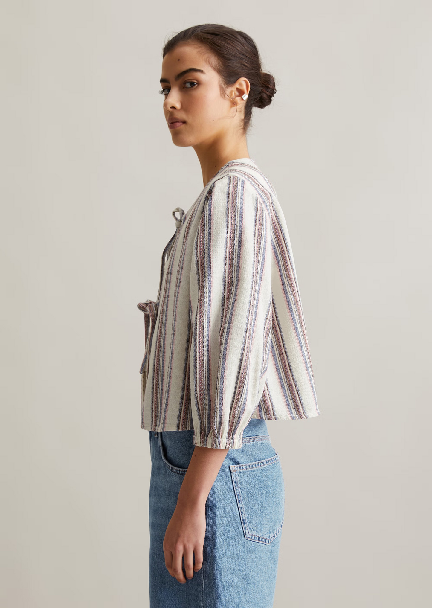 Gestreifte Blusenjacke relaxed aus reinem Organic Cotton von MARC O'POLO DENIM