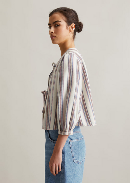 Gestreifte Blusenjacke relaxed aus reinem Organic Cotton von MARC O'POLO DENIM
