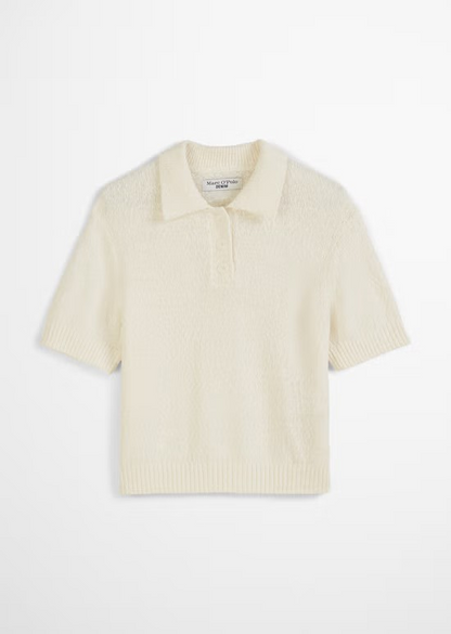 Strick-Polo loose aus Cotton-Slub-Garn von MARC'O POLO DENIM