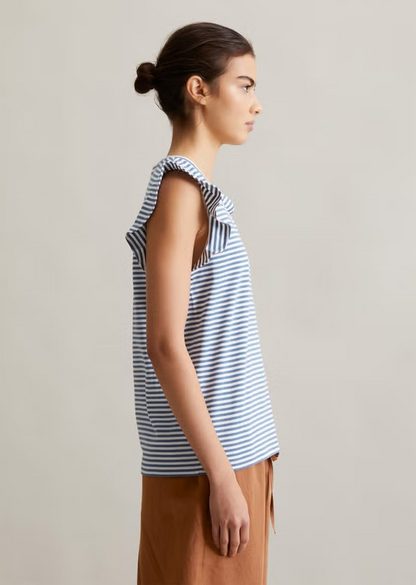Volant-T-Shirt regular aus gestreiftem Single Jersey von MARC'O POLO DENIM
