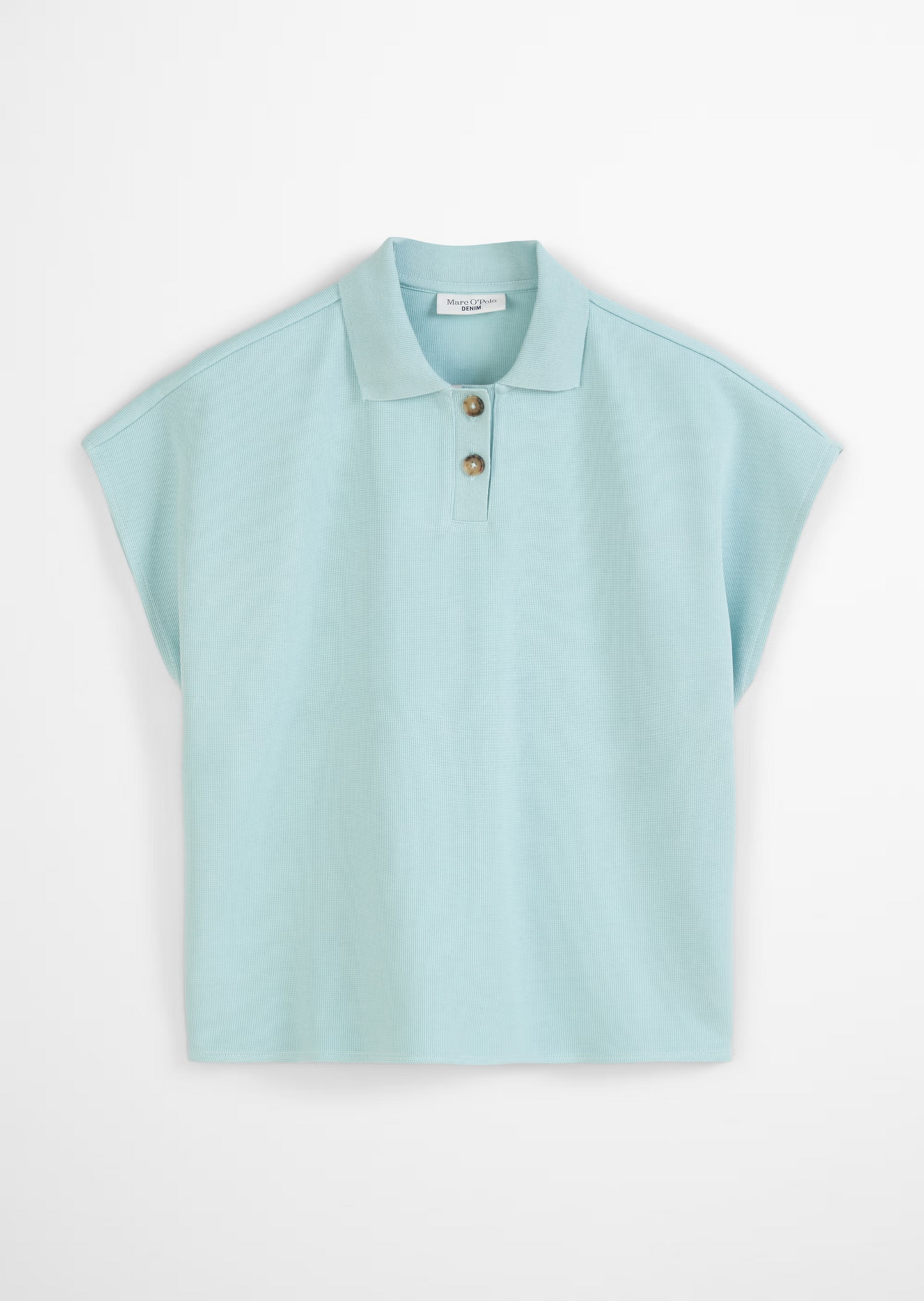 Ärmelloses Poloshirt wide aus Organic Cotton von MARC'O POLO DENIM