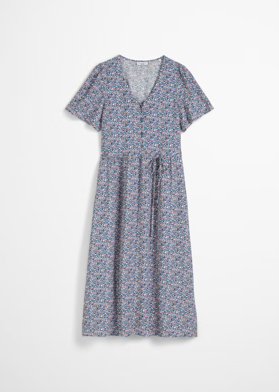 Blümchenkleid regular aus bedrucktem Viskose-Crêpe von MARC O'POLO DENIM