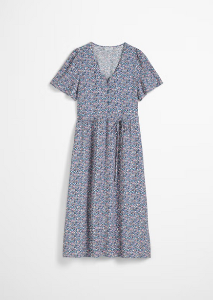 Blümchenkleid regular aus bedrucktem Viskose-Crêpe von MARC O'POLO DENIM
