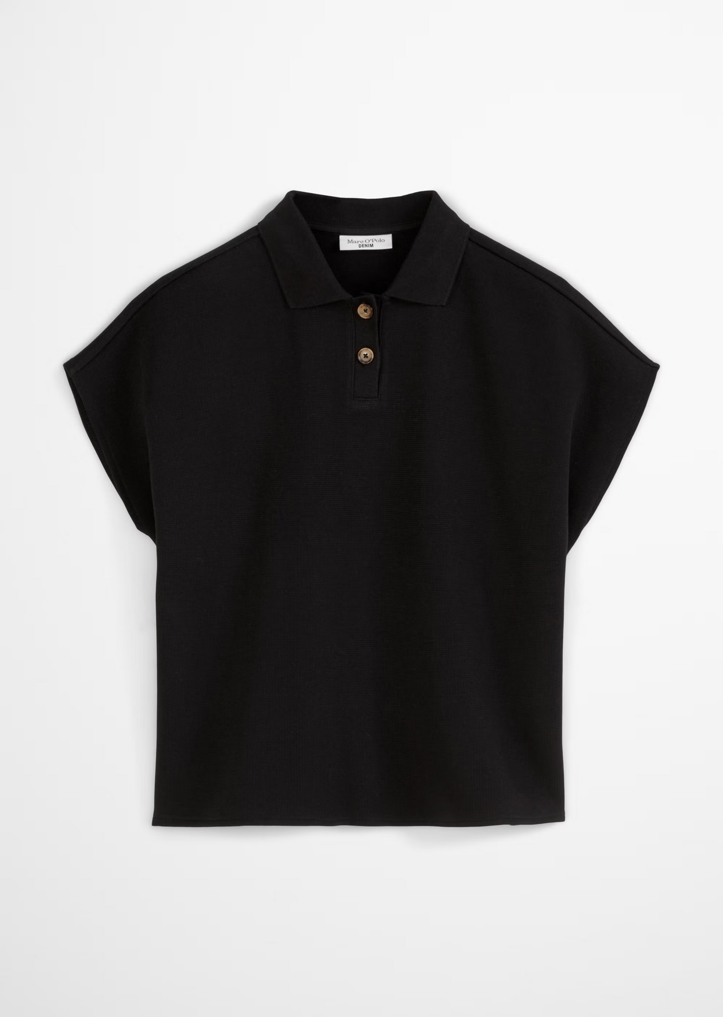 Ärmelloses Poloshirt wide aus Organic Cotton von MARC'O POLO DENIM