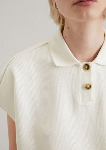 Ärmelloses Poloshirt wide aus Organic Cotton von MARC'O POLO DENIM