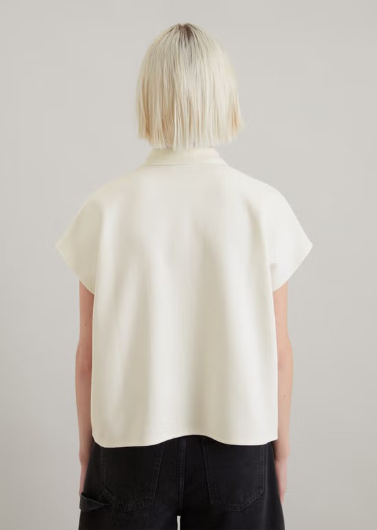 Ärmelloses Poloshirt wide aus Organic Cotton von MARC'O POLO DENIM