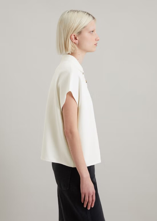 Ärmelloses Poloshirt wide aus Organic Cotton von MARC'O POLO DENIM