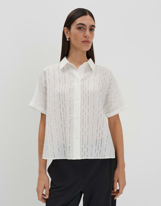 ZILINA STRUCTURE Loose Hemdbluse mit feiner Lochstruktur von SOMEDAY