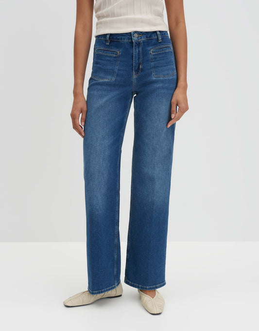 CARIE FRENCH Flared Jeans aus BCI Cotton Mix Mid Rise von SOMEDAY