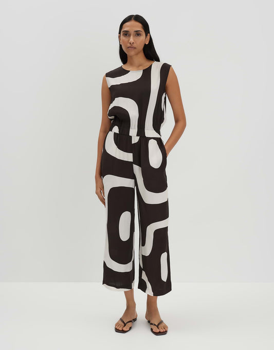 CETURAL Verkürzter Jumpsuit mit abstraktem Print von SOMEDAY