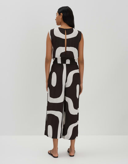 CETURAL Verkürzter Jumpsuit mit abstraktem Print von SOMEDAY