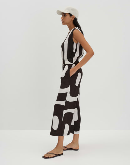 CETURAL Verkürzter Jumpsuit mit abstraktem Print von SOMEDAY