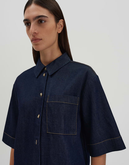 ZONNA Loose Jeansbluse in Rinse Wash von SOMEDAY