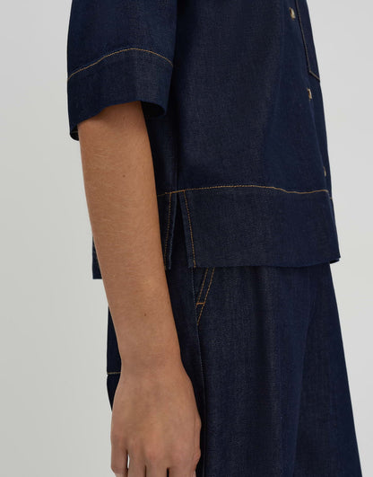 ZONNA Loose Jeansbluse in Rinse Wash von SOMEDAY