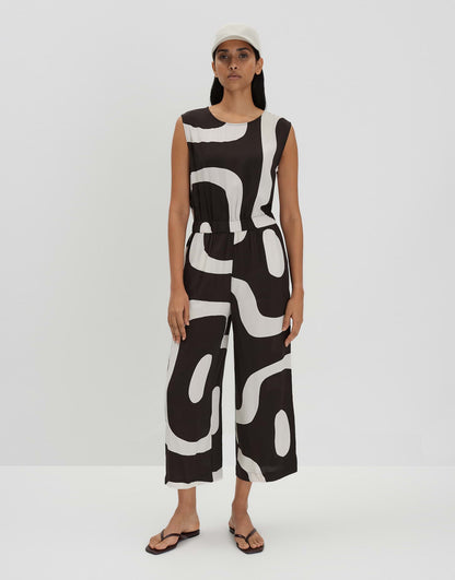 CETURAL Verkürzter Jumpsuit mit abstraktem Print von SOMEDAY