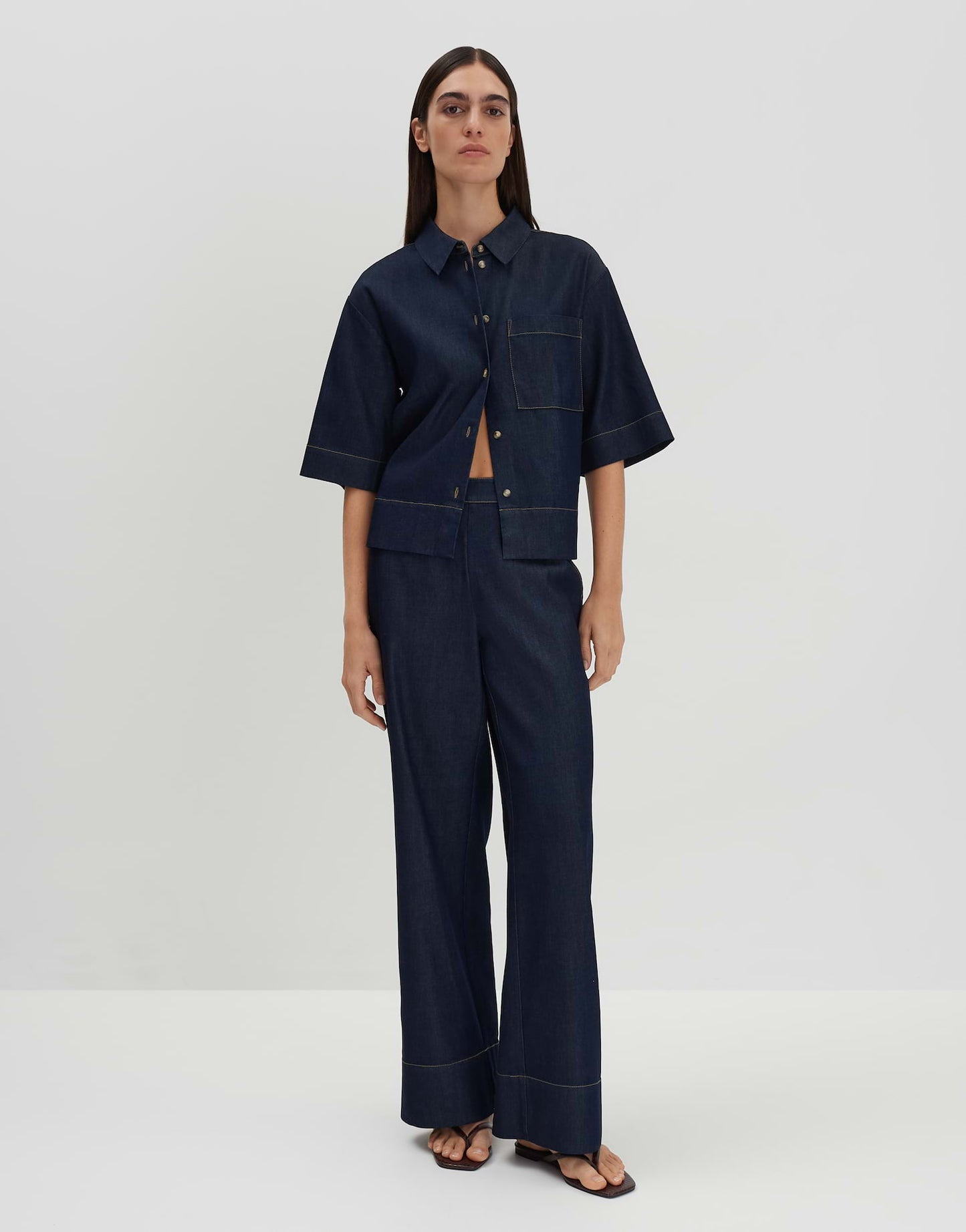 ZONNA Loose Jeansbluse in Rinse Wash von SOMEDAY