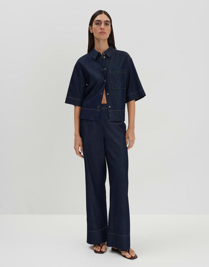ZONNA Loose Jeansbluse in Rinse Wash von SOMEDAY