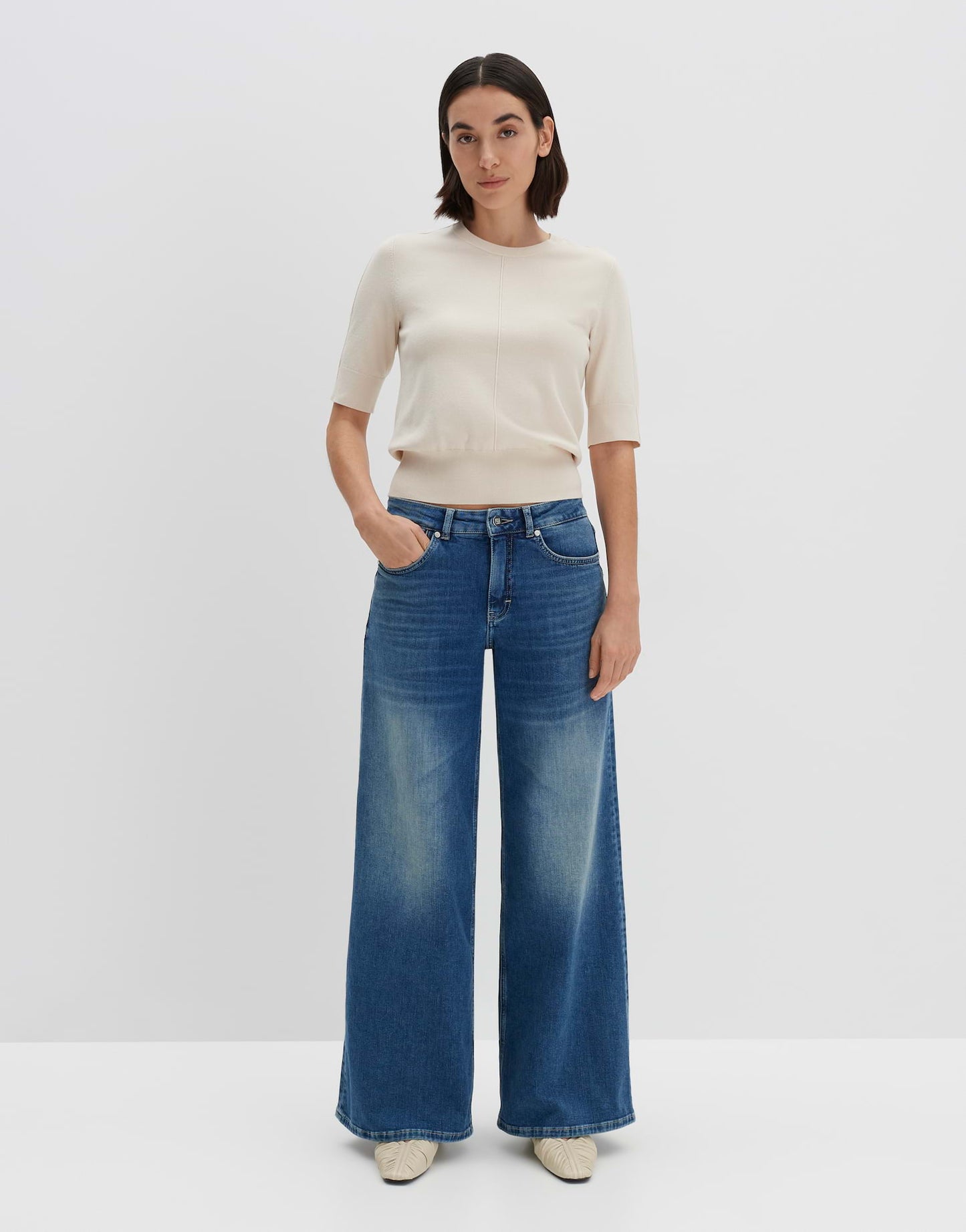 Extra Wide Leg Jeans "CELLMA PALAZZO" Mid Rise aus BCI Cotton Mix von SOMEDAY